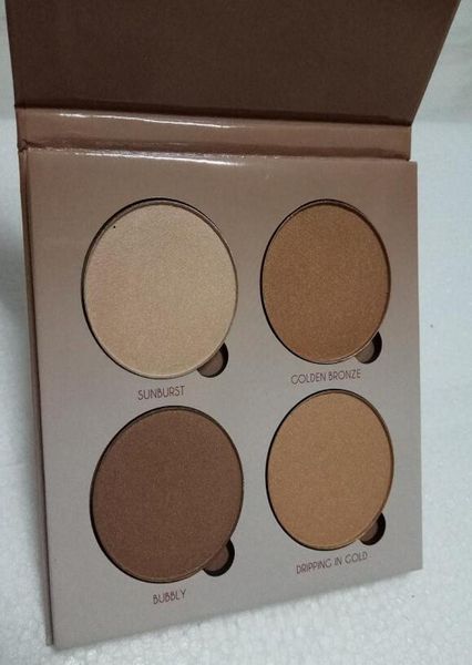 En stock Maquillaje de alta calidad Bronceadores Maquillaje resaltador 4 colores Sombra de ojos Cara Polvo Colorete Paleta DHL ojo 4522700