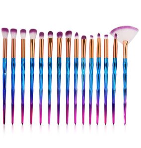 En stockprofessional 15pcSet Unicorn Makeup Brushes Set Foundation Blending Powder Contour correcteur Blush Cosmetic Brush2882095