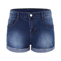 En été, jean féminin short sexy extension de la coiffure déchirée de la poche du denim vieux pantalones de style brisé de mujer 240415