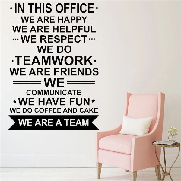 Dans cette affiche de décalcomanie murale de bureau, nous avons une citation d'équipe Travail inspirant l'équipe de travail en vinyle autocollant de motivation décor de bureau