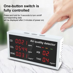 Moniteur de qualité de l'air In1 CO CO2 HCHO TVOC AQI mètre LCD affichage détecteur de dioxyde de carbone outil de testeur d'intérieur à la maison