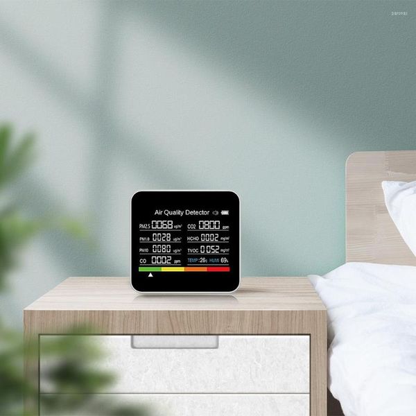 Monitor de calidad del aire In1 pantalla Digital temperatura humedad CO2 Sensor Bluetooth-compatible para el hogar/oficina/escuela/almacén