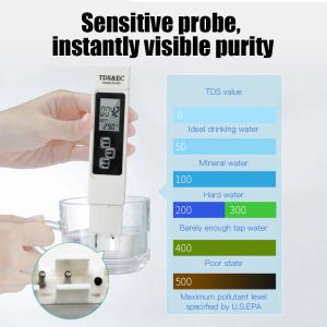 Probador de temperatura de temperatura de EC IN1 TDS Pen multifuncional Probador de calidad de agua digital para el tester de PPM de pureza del agua