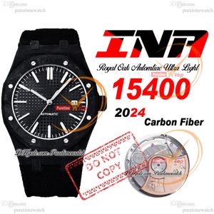 INAF AP15400 A3120 Reloj automático para Hombre Caja de fibra de carbono Esfera con textura negra Correa de nailon Super Edición Reloj Hombre Puretime C3
