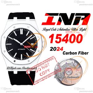 INAF AP15400 A3120 Reloj automático para hombre Caja de fibra de carbono blanca Esfera con textura negra Correa de nailon Super edición Reloj Hombre Puretime F6