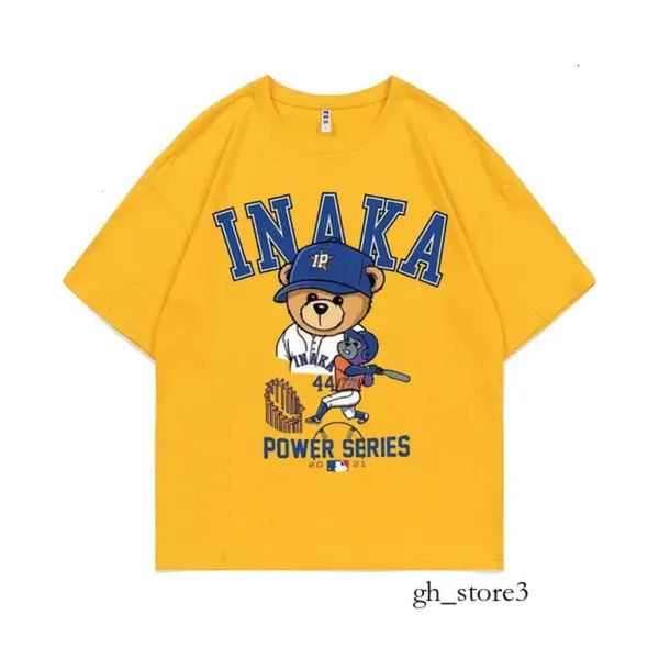 Inaka T-shirts pour hommes Inaka Power Brown Arbitre Ours Violet Baseball Ape Monkey Graphic Print T-shirt à manches courtes Hommes Femmes Ip Shirt 26