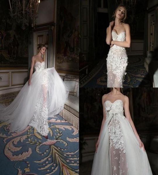 Robes de mariée Inbal Dror 2019 avec des robes nuptiales de dentelle détachable en dentelle balayent le train robes de mariée sirène vestidos de novia865047061648