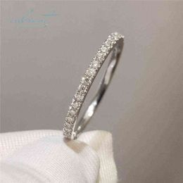 inbeaut 18K witgoud vergulde diamanten testronde uitstekende slijpvorm 0,1 ct Micro D-kleur Moissanite ring 925 zilver partij sieraden X2617