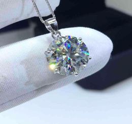 Inbeaut 925 Plata 5 Ct Redonda Excelente Corte Sparklingcolor Pass Test de diamantes MOISSANITE Collar collar Jewely6040831