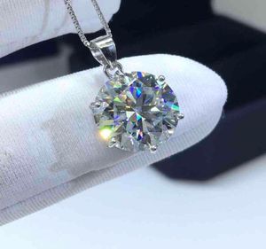 Inbeaut 925 Silver 5 CT Round Uitstekende Cut SparklingColor Pass Diamond Test Moissanite hanger ketting verloving sieraden6040831