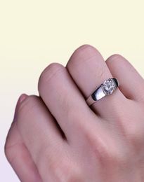 Inbeaut Men Moisanite Ring 925 Silver Excellent Pass Diamond Test de diamant 0,5 Ctcolor Moisanite Mariage Male Gift18081197