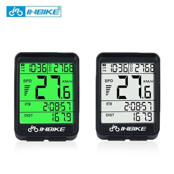 INBIKE 21INCH BILLE SELLE sans fil Computer Araproofroproof Multifonction Riding Bicycle Odomètre Cycling Speed Watch Backlight 240416