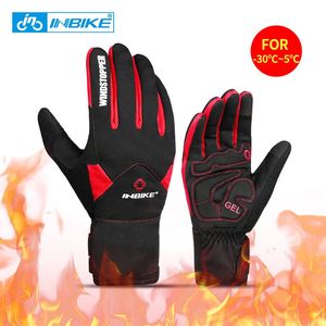 INBIKE écran tactile gants de cyclisme hiver thermique chaud coupe-vent doigt complet imperméable vélo route gants de vélo pour hommes femmes 240102