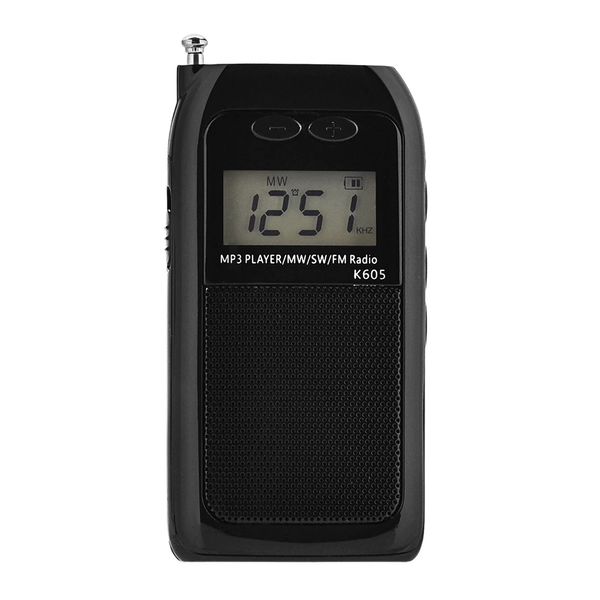 Inceiling Sers K605 Portable Mini Radio LCD Numérique FM AM Récepteur À Ondes Courtes Stéréo Multifonctionnel Lecteur MP3 PR12 230719