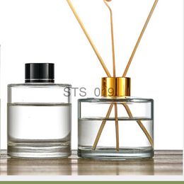 Encens 100 ml 200 ml de forme ronde vide parfum de parfum de verre en verre bouteille de bouteille d'aromathérapie avec cercle d'alumite et couvercles plactiques x0902