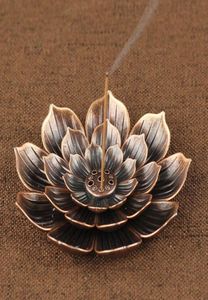 Wierookbrander reflux stick wierook houder huis boeddhisme decoratie spiraalvormer met lotus bloem vorm bronzen koper zen budd3077683