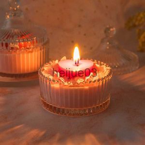 Incienso Hogar creativo fragance yurta recipiente de vidrio para velas cera de soja romántica amor rojo velas perfumadas en vidrio regalos del Día de San Valentín x0711