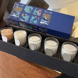 Velas perfumadas de incienso Juego de caja de regalo de vela perfumada Otoño Aromaterapia limitada Juegos de 5 piezas Exquisito en caja WH0162-1