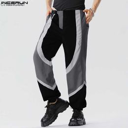 INCERUN 2023, pantalones nuevos de estilo americano para hombre, pantalones de contraste de Color de retales, pantalones largos de ocio de gran oferta para hombre, gran oferta, S-5XLLF20230824.
