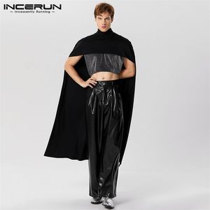 INCERUN Mannen Onregelmatige Mantel Jassen Coltrui Effen Mannelijke Poncho Geul Streetwear Herfst Mode Casual Mannen Dunne Cape S-5XL 240106