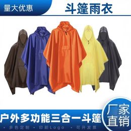 Sky Canopy drie-in-één mantel-regenjas voor volwassen buitenwandelen, polyester cape-stijl regenjas 220727