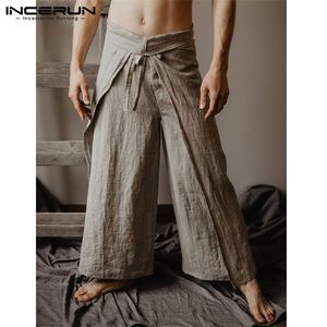 Incerun Men Thai Fisherman Pants sueltos Vintage Solid Color Women Streetwear Joggers Buidos pantalones S5XL 220719