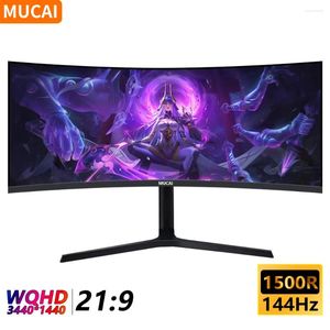 Moniteurs de bureau en pouces 144hz, écran incurvé MVA WQHD, large affichage 21:9 LED, ordinateur de jeu 1500R DP/3440 1440