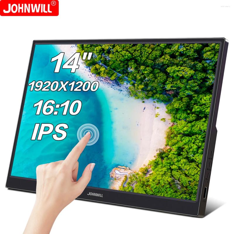 İnç 1920x1200p Touch Taşınabilir Monitör IPS 16:10 USB-C HDMI uyumlu LCD Dizüstü bilgisayar anahtarı için İkinci Ekran Oyun PS4