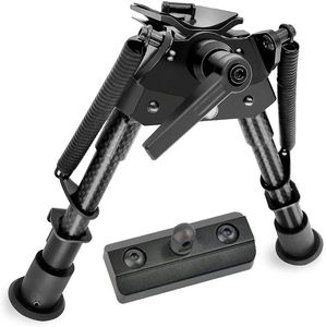 Inch 6-9 tactische koolstofvezel Mlok bipod, in hoogte verstelbaar, draaibaar met Podloc (inclusief m-lok-montageadapter)