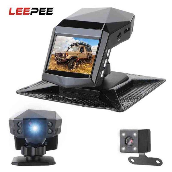 Cámara DVR de automóvil de pulgada Vista trasera Vista trasera de doble lente ancha P Visión nocturna a bordo Recordadora de video G Mapa Accesorios automotrices J220601