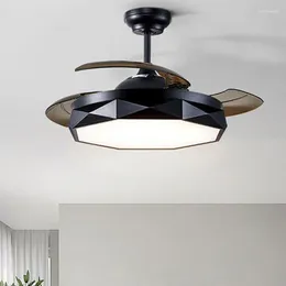 Ventilateurs de plafond en pouces, ventilateur moderne Invisible avec télécommande, variable, 220/110V, noir et blanc
