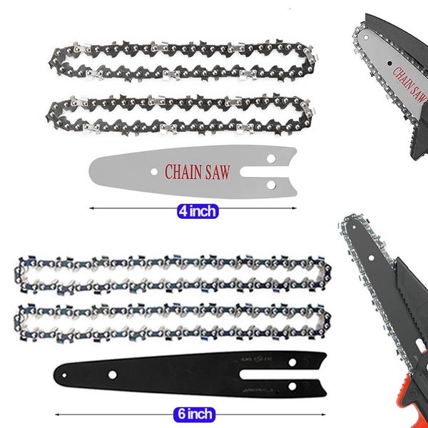 Juego de motosierra y barra guía en pulgadas, piezas eléctricas portátiles, cadena muy afilada, utilizada principalmente para registrar herramientas de poda 231228