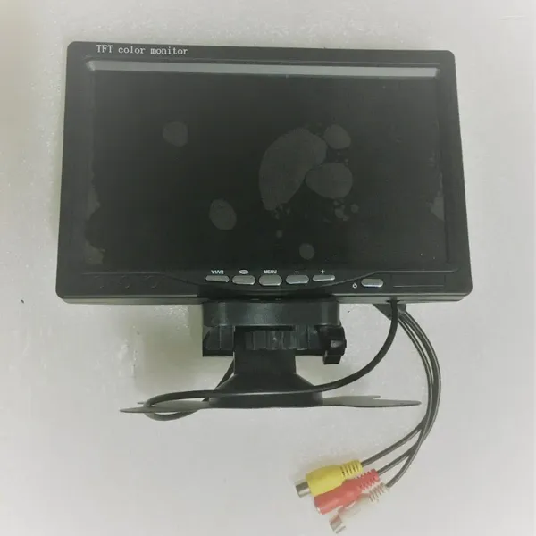 Monitor LCD HD de pulgadas, resolución 1024 600, pantalla de estacionamiento de marcha atrás para coche con 2 entradas de vídeo para NTSC PAL