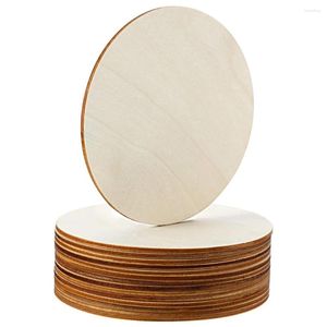 Círculo de madera sin terminar en pulgadas, piezas redondas, adornos en blanco, recortes de madera para decoración de proyectos artesanales DIY