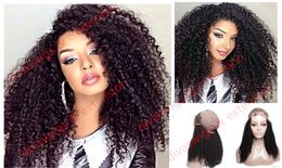 Inch Virgin Lace Front Menselijk Haar Pruiken Voor Vrouwen Zwart 1b Remy Haarkant Wig 12-24 Inch 250 Density Mogolian Afro Kinky Curly