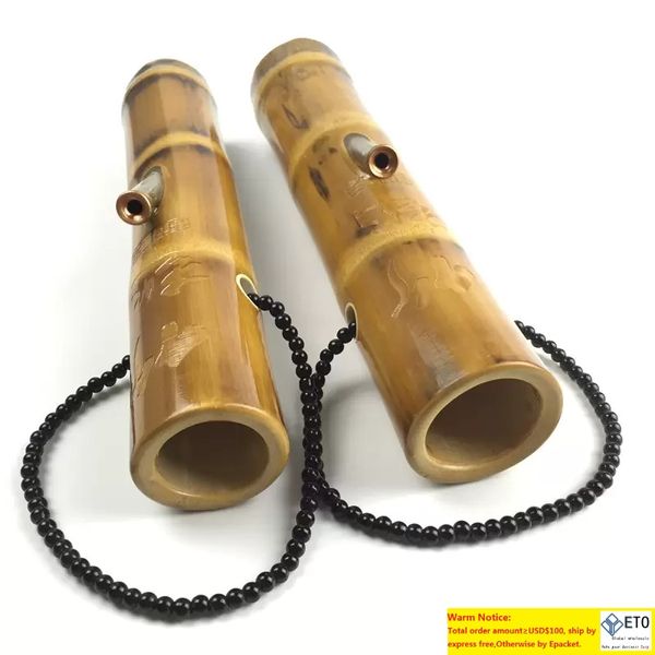 pulgadas plataformas de aceite bongs de agua para fumar plataformas de aceite de reciclador de bambú 8 mm espesor de agua fumando tuberías con tubo de metal Naturaleza bong