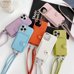 Hellende telefoonhoesjes iPhone 13 12 Pro Max 14 11 7 8 Plus Tide Brand 11 Mini XR Designer Card Bag Chain Phone Case met Strap Xinjing03