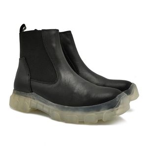 Bottes de neige confortables en cuir classique pour hommes à fond épais augmenté