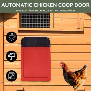 Incubators Automatic Chicken Coop Door Opener Battery Powered Light Sense Control Waterproof Pet Flap Accessories Upgrade ABS House Gate 230920