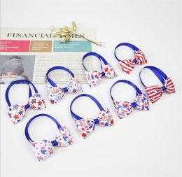 Independence Day Dog Collars Pets Cat Puppy Adjustable Pet bow tie 4th of July Small Dogs Decorative Supplies DB683