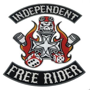 ONAFHANKELIJKE RIDER MC Ijzer Op Geborduurde Patch Motorcycle Biker Grote Volledige Back Size Patch voor Jas Vest Badg227R