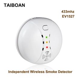 Capteur de fumée sans fil indépendant 433 MHz, alarme sonore à décibel élevé, détecteur d'incendie pour système d'alarme de sécurité domestique de bureau WIFI GSM 240219