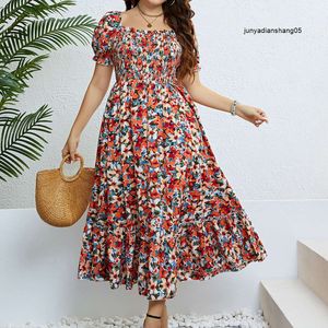 Onafhankelijk ontwikkeld Summer Floral Off Shoulder Taille Slimming Dress
