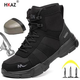 Bottes de sécurité de travail indestructibles pour hommes, bottes militaires d'extérieur, chaussures industrielles Anti-écrasement et Anti-perforation, bottes du désert 240309