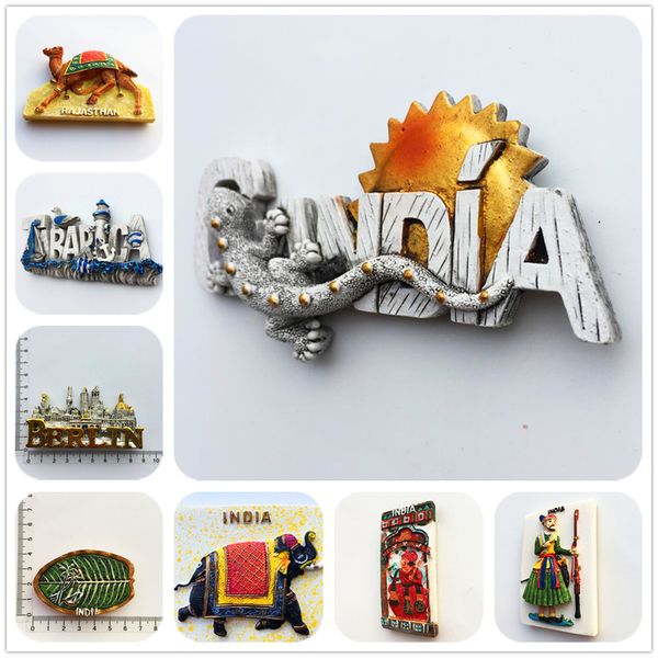 Inde Britainfridge Magnet Touriste Souvenir Israël Cantabria Cadeaux de voyage Magnétique Stickers