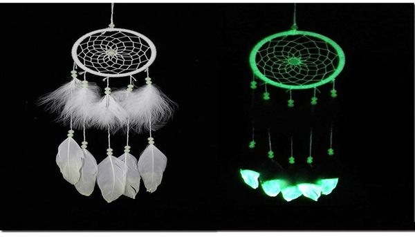 India Fluorescence Dreamcatcher avec des plumes noctilucous vent carills suspendus recevant de rêve de mode de mode de mode Gi3727542