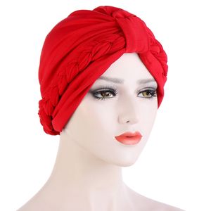 India Turban Cap Moslimvrouwen hijab chemo hoed vlecht hoofdenschaal beanie motorkap Canner islamitische hoofddeksels wrap haarverlies cover