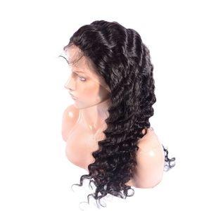 Indian 100% Human Hair HD 13x4 Lace Front Perruque profonde Couleur naturelle 150% 180% 210% densité pré-cueillie 10-34 pouces