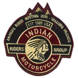 Indian 1901 Borduurflarden don Patches Riders Group USA voor Jacket Motorcycle Club Biker 4 inch Made In China Factory274r