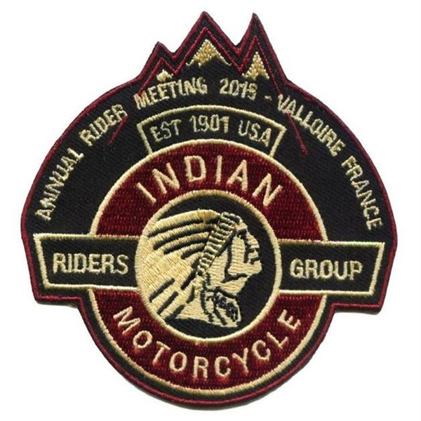 Indian 1901 Parches bordados Don Patches Riders Group EE. UU. Para Jacket Motorcycle Club Biker 4 pulgadas Hecho en China Factory208G